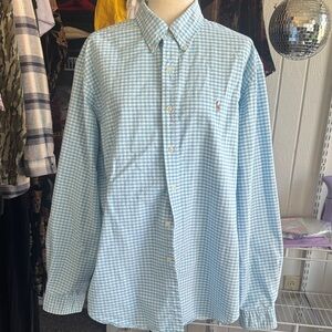 Ralph Lauren Men's Light Blue Gingham Shirt
